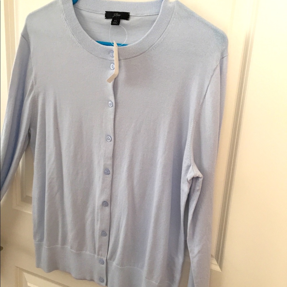 J Crew shale blue cardigan- NWT, size XL